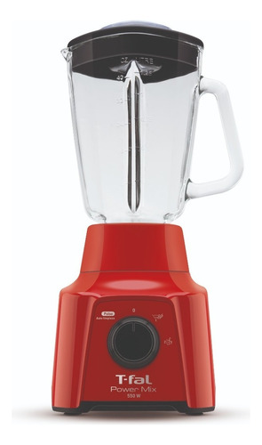 Licuadora Vaso De Vidrio Power Mix 550 W Tefal / Tfal Color Rojo