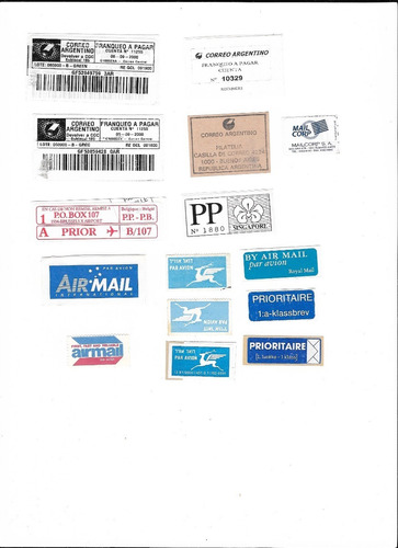 Lt976. Adhesivos Postales, Varios Países. Coleccionables.