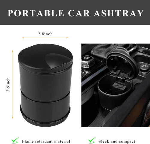 Cenicero Portátil Con Tapa Universal Para Automóvil
