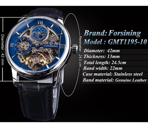 Z Reloj Mecánico Tourbillon Con Fase Lunar