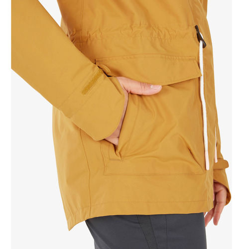Chamarra Impermeable Trekking Quechua Nh550 Mujer Mostaza