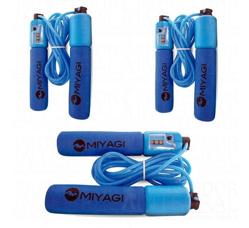 Kit X 3 Lazos Cuerda Saltar Miyagi Pvc Con Contador Fitness