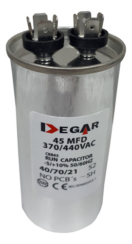 Capacitor De Marcha 45 Mfd 370/440 Degar (30-5045)