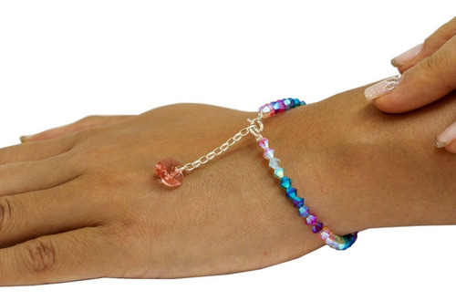 Pulsera De Plata Y Cristal Swarovsky  Bluhend 5-75multicolor