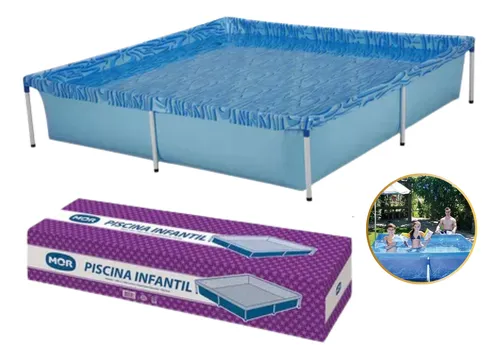 Piscina 1500 Litros Reforçada Quadrada Modelo Grande Familia