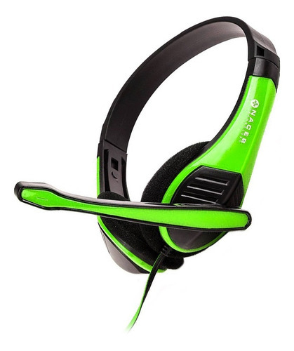 Audifonos Diadema Gamer Pc Laptop Headset Naceb Microfono 3.5mm Jack Color Verde