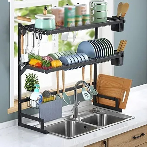 Imagen 2 de 9 de Seca Platos Escurridor Cocina Bacha Vajillas Dos Niveles