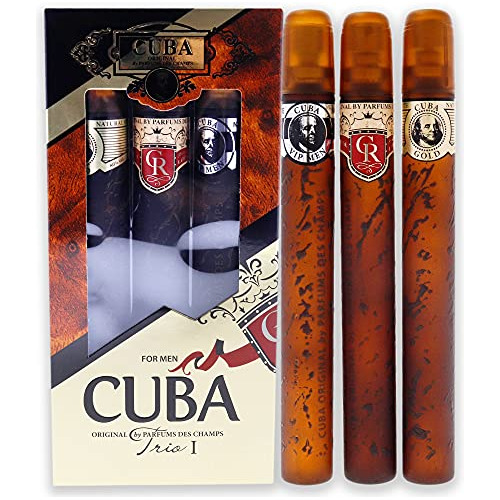 Cuba Trio 1 Hombres 3 Pc Regalo Set 1.17oz Oro Edt Wdkvh