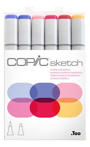 Sketch Set De 6 Colores Floral Favorites 2