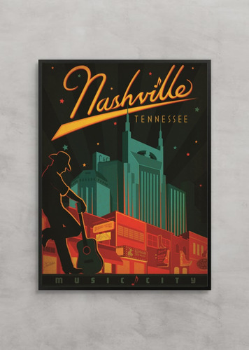 Nashville Tennessee - Cuadro (30×40 -marco Negro)