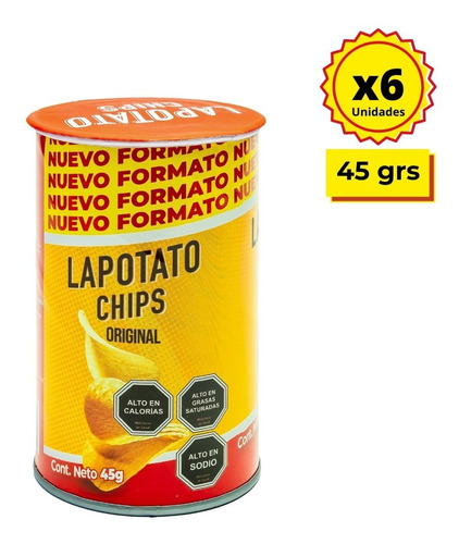 Papas Fritas Lapotato Chips Original 45 Grs. X 6 Und.