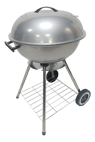 Asador De Carne De Carbón Acero Inox Negro 48cm