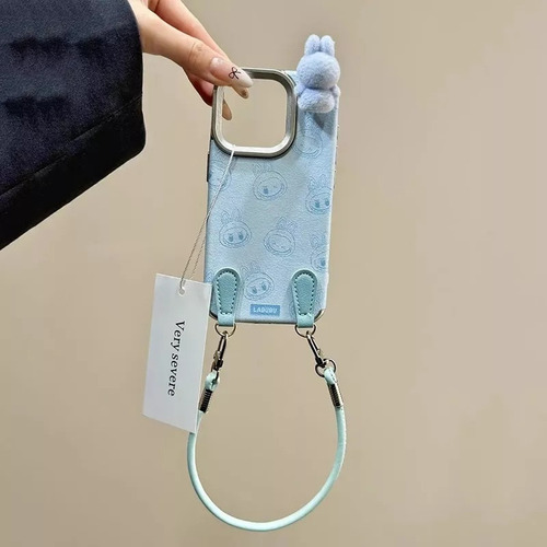 Capa Para Celular Labubu, Design 3d Pelúcia Com Cordão
