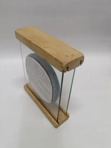 Escultura Calendario Maya En Piedra Cristal Y Madera De Mesa (Usado)