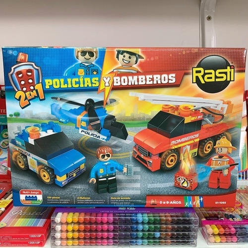 Rasti Policias Y Bomberos 130 Piezas  - Jugueteria Jr