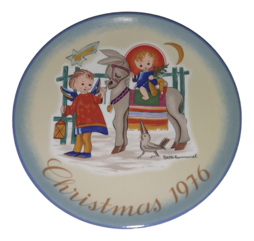 Plato Decorativo Schmid Porcelana Navidad 1976 Alemania 
