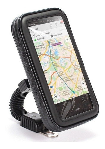 Suporte Celular Smartphone Gps Moto Retrovisor 6,3 Polegadas Cor Preto Case Suporte