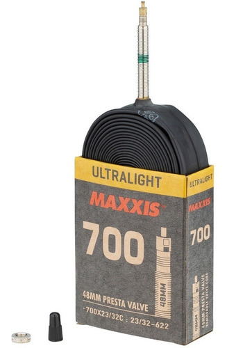 Cámara de aire Maxxis 700 x 23/32c, 48 mm, ultraligera, 76 g, válvula tipo Presta