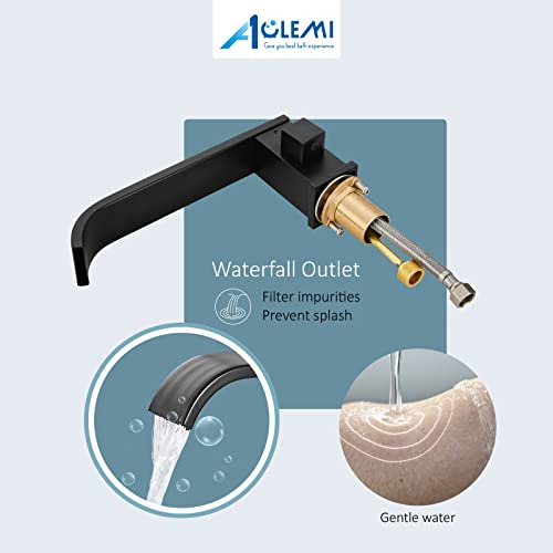 Grifo Romano Para Bañera Aolemi Para Baño, Color Negro Mate,