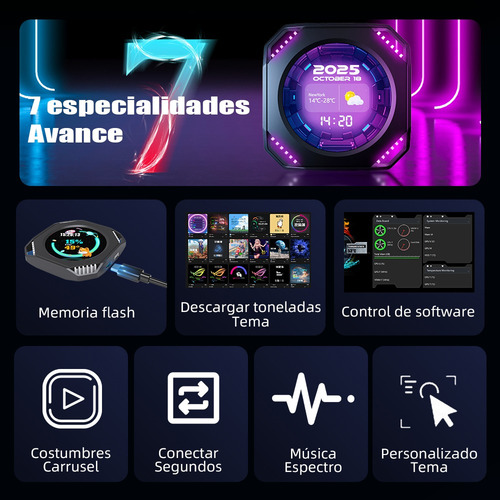 Subpantalla De Pc Chasis Mini Pantalla De 2.1 Pulgadas Lcd