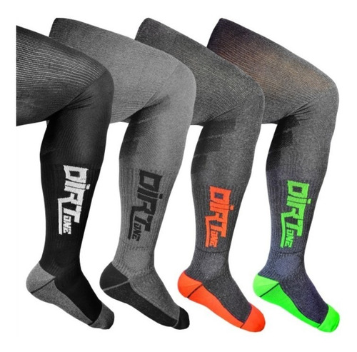 Medias Motocross Mx Atv Dirtone Larga Color Gris Juri Atv