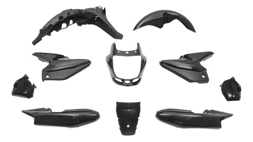 Kit Plasticos Completo Honda Storm 125 10 Piezas Negro Vc