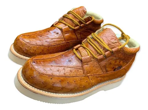 Zapato Piel Avestruz Original Color Miel