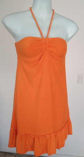 Vestido Tipo Halter Naranja (tipo Toalla) Op Talla-xs Vt395 (Usado)