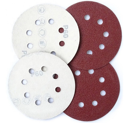 Imagen 5 de 10 de Set 100 Lijas Velcro Con 8 Orificios 125mm 5 Pulgadas / Uss