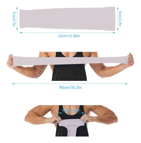 Mangas Protectoras Compresión Brazo Protección Solar Uv 6pcs Negro Gris Blanco