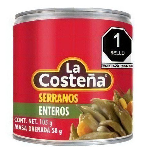 Chile Serrano La Costeña Entero En Escabeche 105 Gr