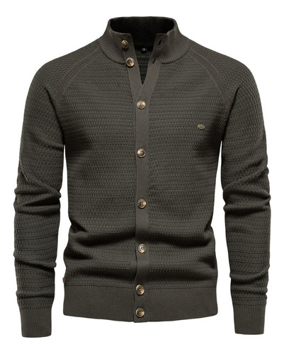 Cardigan De Punto Suéter De Algodón Para Hombre Con Botones