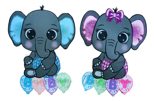 Fig De Foamy Elefante Bebé 15 Pzs Rosa O Azul Fomi De 20cm