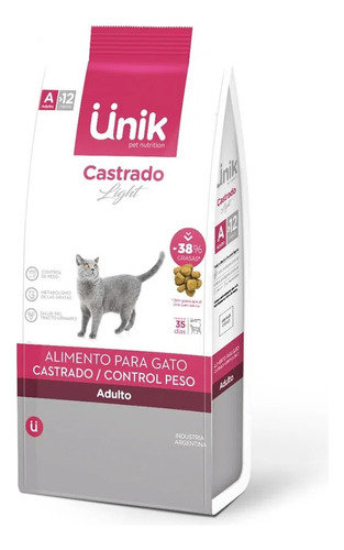 Alimento Unik Gatos Castrado/control De Peso Pet Shop Beto