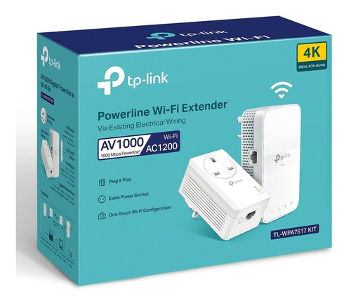 Extensor Pawerline Kit Wi-fi Av1000 Gigabit Wpa7617 Dual Ban