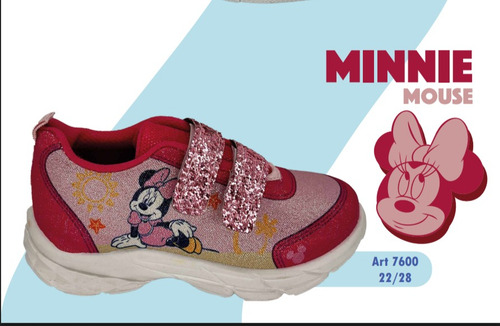 Zapatilla Disney Minnie Mickey Mouse Deportiva Abrojo
