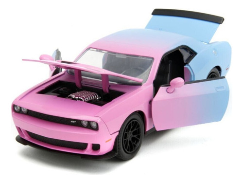 1/24 2015 Dodge Challenger Srt Hellcat Jada Color Rosa Azul