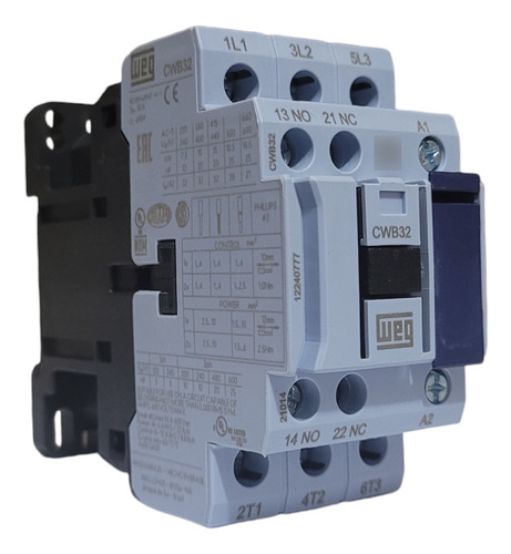 Contator Weg Cwb32-11-30d33 3p 32a 380v 1na+1nf