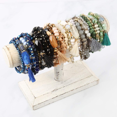 Riah Fashion Coin Bead Multicapa Declaración Versátiles De