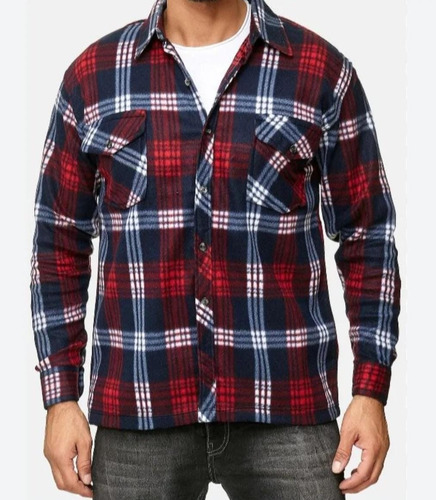 Campera Camisa Tipo Leñadora Polar Con Corderito Hombre 