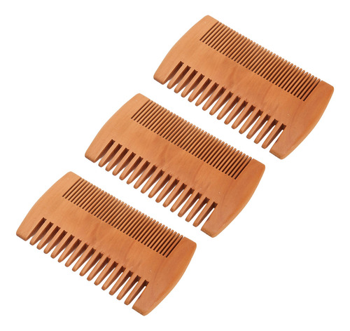 Peine Para Barba De Madera De Doble Cara, Kit De 3 Piezas, D