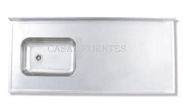 Mesada Mipileta Acero Inoxidable 120 X 62 Bacha Simple Izq