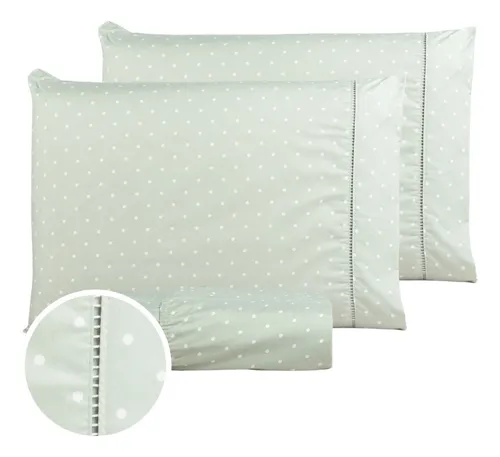 Jogo De Lençol Queen Micropercal 400 Fios Sofisticado 3pç Patchwo...