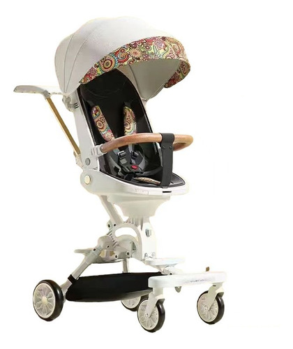 Coche De Paseo 360° 3 En 1 Reclinable Lubabycas Blanco