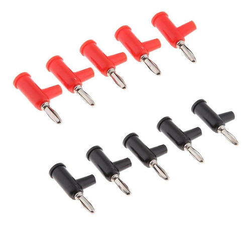 Conector Banana Enchapado En 4 Mm Piezas Color Rojo + Negro