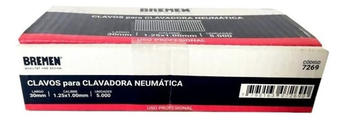 Clavos 30 Mm Para Clavadora Neumatica Bremen® 7269