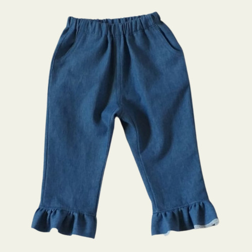 Imagen 1 de 4 de Pantalon Nena Denim Con Elástico