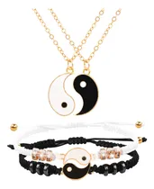 Comprar 4 Pzs Yin Yang Juego De Pulseras Con Collar Amigos O Parejas
