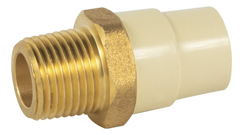 Adaptador Macho, Cpvc, Con Inserto Metálico 1/2 Foset 45104 Color Dorado