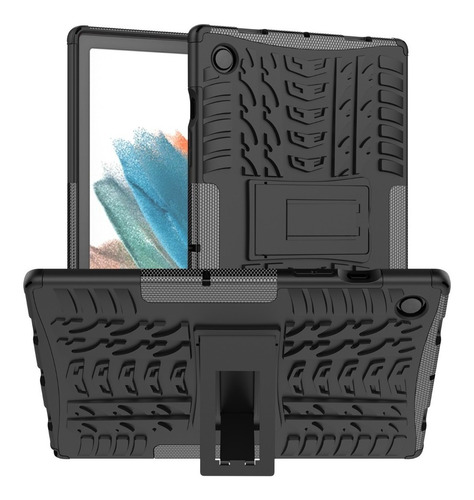 Mica + Funda Rudo Llanta Para Galaxy Tab A8 10.5 X200 Negro